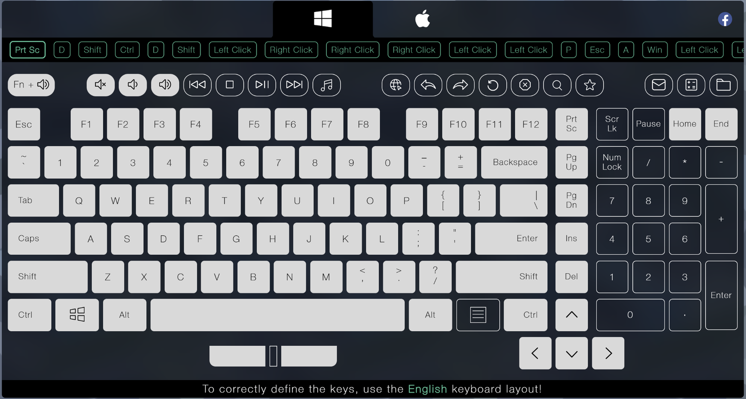 Diagram uji fungsi keyboard X1 Carbon Gen 8